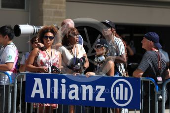 World © Octane Photographic Ltd. Venus Williams in Parc Ferme. Saturday 22nd October 2016, F1 USA Grand Prix Qualifying, Austin, Texas – Circuit of the Americas (COTA). Digital Ref :1747LB1D2906