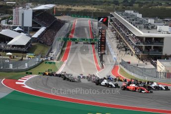 World © Octane Photographic Ltd. Scuderia Ferrari SF16-H – Sebastian Vettel. Sunday 23rd October 2016, F1 USA Grand Prix Race, Austin, Texas – Circuit of the Americas (COTA). Digital Ref :1749LB1D3607