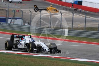 World © Octane Photographic Ltd. Williams Martini Racing, Williams Mercedes FW38 – Valtteri Bottas. Sunday 23rd October 2016, F1 USA Grand Prix Race, Austin, Texas – Circuit of the Americas (COTA). Digital Ref :1749LB1D3816