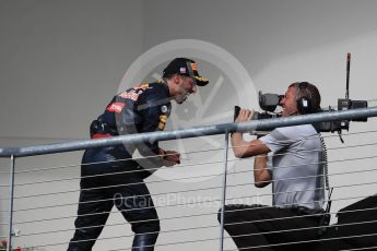 World © Octane Photographic Ltd. Red Bull Racing – Daniel Ricciardo (3rd). Sunday 23rd October 2016, F1 USA Grand Prix Podium, Austin, Texas – Circuit of the Americas (COTA). Digital Ref :1750LB1D4495