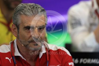 World © Octane Photographic Ltd. F1 USA Grand Prix Practice 2, Austin Texas – Circuit of the Americas (COTA) FIA Personnel Press Conference. Friday 21st October 2016. Maurizio Arrivabene – Scuderia Ferrari Team Principal. Digital Ref :1744LB1D1423