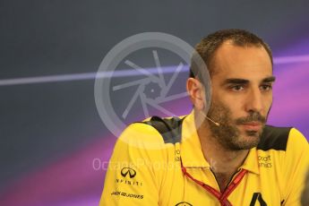 World © Octane Photographic Ltd. F1 USA Grand Prix Practice 2, Austin Texas – Circuit of the Americas (COTA) FIA Personnel Press Conference. Friday 21st October 2016. Cyril Abiteboul - Renault Sport F1 Team Managing Director. Digital Ref :1744LB1D1426