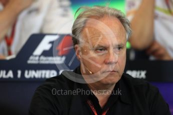 World © Octane Photographic Ltd. F1 USA Grand Prix Practice 2, Austin Texas – Circuit of the Americas (COTA) FIA Personnel Press Conference. Friday 21st October 2016. Gene Haas - Haas F1 Team Owner. Digital Ref :1744LB1D1432