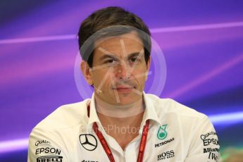 World © Octane Photographic Ltd. F1 USA Grand Prix Practice 2, Austin Texas – Circuit of the Americas (COTA) FIA Personnel Press Conference. Friday 21st October 2016. Toto Wolff - Mercedes AMG Petronas Executive Director. Digital Ref :1744LB1D1436