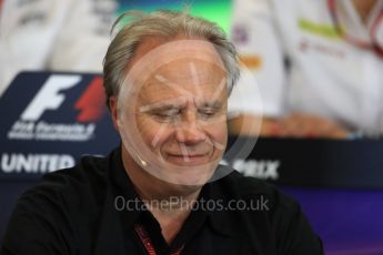 World © Octane Photographic Ltd. F1 USA Grand Prix Practice 2, Austin Texas – Circuit of the Americas (COTA) FIA Personnel Press Conference. Friday 21st October 2016. Gene Haas - Haas F1 Team Owner. Digital Ref :1744LB1D1439