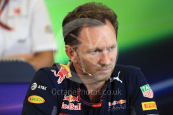 World © Octane Photographic Ltd. F1 USA Grand Prix Practice 2, Austin Texas – Circuit of the Americas (COTA) FIA Personnel Press Conference. Friday 21st October 2016. Christian Horner - Red Bull Racing Team Principal. Digital Ref :1744LB1D1481