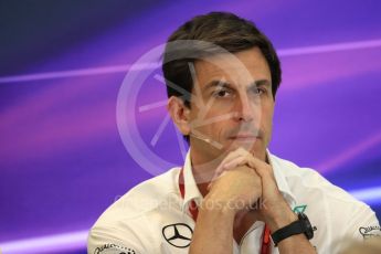 World © Octane Photographic Ltd. F1 USA Grand Prix Practice 2, Austin Texas – Circuit of the Americas (COTA) FIA Personnel Press Conference. Friday 21st October 2016. Toto Wolff - Mercedes AMG Petronas Executive Director. Digital Ref :1744LB1D1493