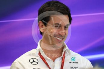 World © Octane Photographic Ltd. F1 USA Grand Prix Practice 2, Austin Texas – Circuit of the Americas (COTA) FIA Personnel Press Conference. Friday 21st October 2016. Toto Wolff - Mercedes AMG Petronas Executive Director. Digital Ref :1744LB1D1518