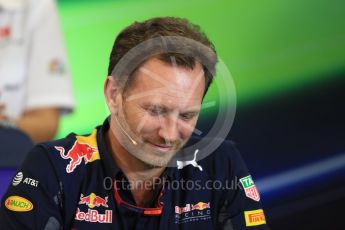 World © Octane Photographic Ltd. F1 USA Grand Prix Practice 2, Austin Texas – Circuit of the Americas (COTA) FIA Personnel Press Conference. Friday 21st October 2016. Christian Horner - Red Bull Racing Team Principal. Digital Ref :1744LB1D1522