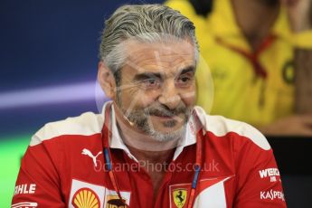 World © Octane Photographic Ltd. F1 USA Grand Prix Practice 2, Austin Texas – Circuit of the Americas (COTA) FIA Personnel Press Conference. Friday 21st October 2016. Maurizio Arrivabene – Scuderia Ferrari Team Principal. Digital Ref :1744LB1D1560