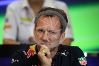 World © Octane Photographic Ltd. F1 USA Grand Prix Practice 2, Austin Texas – Circuit of the Americas (COTA) FIA Personnel Press Conference. Friday 21st October 2016. Christian Horner - Red Bull Racing Team Principal. Digital Ref :1744LB1D1565
