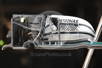 World © Octane Photographic Ltd. Mercedes AMG Petronas W07 Hybrid front wing. Thursday 20th October 2016, F1 USA Grand Prix, Austin, Texas – Circuit of the Americas (COTA). Digital Ref :