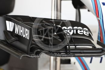 World © Octane Photographic Ltd. Williams Martini Racing, Williams Mercedes FW38 front wing. Thursday 20th October 2016, F1 USA Grand Prix, Austin, Texas – Circuit of the Americas (COTA). Digital Ref :