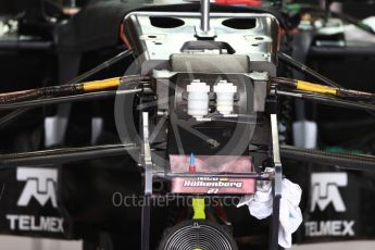 World © Octane Photographic Ltd. Sahara Force India VJM09 - Nico Hulkenberg - front hydraulics. Thursday 20th October 2016, F1 USA Grand Prix, Austin, Texas – Circuit of the Americas (COTA). Digital Ref :