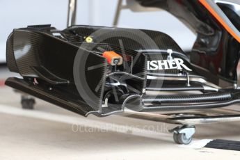 World © Octane Photographic Ltd. Sahara Force India VJM09 front wing. Thursday 20th October 2016, F1 USA Grand Prix, Austin, Texas – Circuit of the Americas (COTA). Digital Ref :