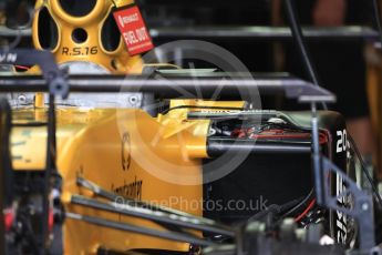 World © Octane Photographic Ltd. Renault Sport F1 Team RS16 sidepod wiring. Thursday 20th October 2016, F1 USA Grand Prix, Austin, Texas – Circuit of the Americas (COTA). Digital Ref :