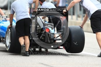 World © Octane Photographic Ltd. Manor Racing MRT05 rear wing and diffusor detail. Thursday 20th October 2016, F1 USA Grand Prix, Austin, Texas – Circuit of the Americas (COTA). Digital Ref :