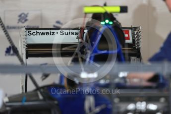 World © Octane Photographic Ltd. Sauber F1 Team C35 rear wing. Thursday 20th October 2016, F1 USA Grand Prix, Austin, Texas – Circuit of the Americas (COTA). Digital Ref :