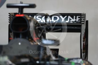 World © Octane Photographic Ltd. McLaren Honda MP4-31 rear wing. Thursday 20th October 2016, F1 USA Grand Prix, Austin, Texas – Circuit of the Americas (COTA). Digital Ref :