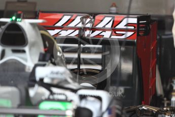 World © Octane Photographic Ltd. Haas F1 Team VF-16 rear wing. Thursday 20th October 2016, F1 USA Grand Prix, Austin, Texas – Circuit of the Americas (COTA). Digital Ref :