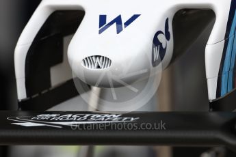 World © Octane Photographic Ltd. Williams Martini Racing, Williams Mercedes FW38 nose. Thursday 20th October 2016, F1 USA Grand Prix, Austin, Texas – Circuit of the Americas (COTA). Digital Ref :1740LB1D9613