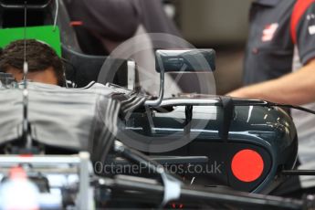 World © Octane Photographic Ltd. Formula 1 - Belgian Grand Prix - Thursday - Pit Lane. Haas F1 Team VF-17. Circuit de Spa Francorchamps, Belgium. Thursday 24th August 2017. Digital Ref: 1918LB1D4084