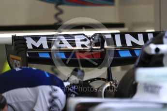 World © Octane Photographic Ltd. Formula 1 - Belgian Grand Prix - Thursday - Pit Lane. Williams Martini Racing FW40. Circuit de Spa Francorchamps, Belgium. Thursday 24th August 2017. Digital Ref: 1918LB1D4198