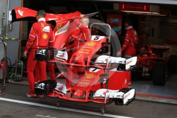 World © Octane Photographic Ltd. Formula 1 - Belgian Grand Prix - Thursday - Pit Lane. Scuderia Ferrari SF70H. Circuit de Spa Francorchamps, Belgium. Thursday 24th August 2017. Digital Ref: 1918LB2D5486