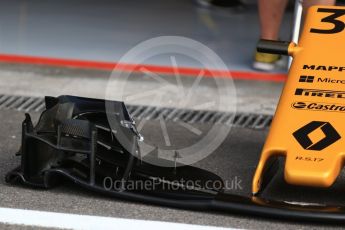 World © Octane Photographic Ltd. Formula 1 - Belgian Grand Prix - Thursday - Pit Lane. Renault Sport F1 Team R.S.17. Circuit de Francorchamps, Belgium. Thursday 24th August 2017. Digital Ref: 1918LB2D5538