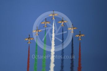 World © Octane Photographic Ltd. UAE Al Fursan (The Knights) Air Display Team – Aermacchi MB-339A. Saturday 25th November 2017, F1 Abu Dhabi GP - Yas Marina circuit, Abu Dhabi. Digital Ref : -2011CB1L7485