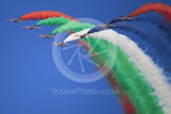 World © Octane Photographic Ltd. UAE Al Fursan (The Knights) Air Display Team – Aermacchi MB-339A. Saturday 25th November 2017, F1 Abu Dhabi GP - Yas Marina circuit, Abu Dhabi. Digital Ref : -2011CB1L7500