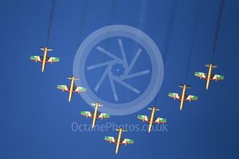 World © Octane Photographic Ltd. UAE Al Fursan (The Knights) Air Display Team – Aermacchi MB-339A. Saturday 25th November 2017, F1 Abu Dhabi GP - Yas Marina circuit, Abu Dhabi. Digital Ref : -2011CB1L7507