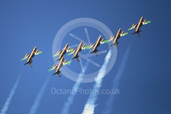 World © Octane Photographic Ltd. UAE Al Fursan (The Knights) Air Display Team – Aermacchi MB-339A. Saturday 25th November 2017, F1 Abu Dhabi GP - Yas Marina circuit, Abu Dhabi. Digital Ref : -2011CB1L7540