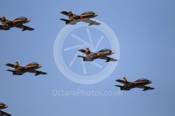 World © Octane Photographic Ltd. UAE Al Fursan (The Knights) Air Display Team – Aermacchi MB-339A. Saturday 25th November 2017, F1 Abu Dhabi GP - Yas Marina circuit, Abu Dhabi. Digital Ref : -2011CB1L7583