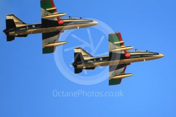 World © Octane Photographic Ltd. UAE Al Fursan (The Knights) Air Display Team – Aermacchi MB-339A. Saturday 25th November 2017, F1 Abu Dhabi GP - Yas Marina circuit, Abu Dhabi. Digital Ref : -2011CB1L7594