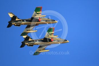 World © Octane Photographic Ltd. UAE Al Fursan (The Knights) Air Display Team – Aermacchi MB-339A. Saturday 25th November 2017, F1 Abu Dhabi GP - Yas Marina circuit, Abu Dhabi. Digital Ref : -2011CB1L7596