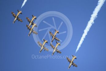 World © Octane Photographic Ltd. UAE Al Fursan (The Knights) Air Display Team – Aermacchi MB-339A. Saturday 25th November 2017, F1 Abu Dhabi GP - Yas Marina circuit, Abu Dhabi. Digital Ref : -2011CB1L7624