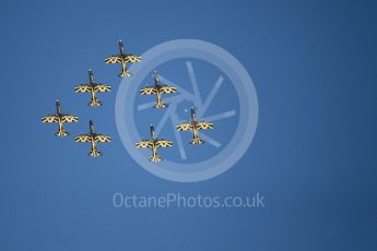 World © Octane Photographic Ltd. UAE Al Fursan (The Knights) Air Display Team – Aermacchi MB-339A. Saturday 25th November 2017, F1 Abu Dhabi GP - Yas Marina circuit, Abu Dhabi. Digital Ref : -2011CB1L7691