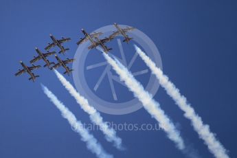 World © Octane Photographic Ltd. UAE Al Fursan (The Knights) Air Display Team – Aermacchi MB-339A. Saturday 25th November 2017, F1 Abu Dhabi GP - Yas Marina circuit, Abu Dhabi. Digital Ref : -2011CB1L7702