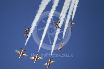 World © Octane Photographic Ltd. UAE Al Fursan (The Knights) Air Display Team – Aermacchi MB-339A. Saturday 25th November 2017, F1 Abu Dhabi GP - Yas Marina circuit, Abu Dhabi. Digital Ref : -2011CB1L7719