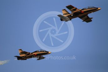 World © Octane Photographic Ltd. UAE Al Fursan (The Knights) Air Display Team – Aermacchi MB-339A. Saturday 25th November 2017, F1 Abu Dhabi GP - Yas Marina circuit, Abu Dhabi. Digital Ref : -2011CB1L7775