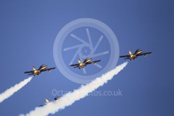 World © Octane Photographic Ltd. UAE Al Fursan (The Knights) Air Display Team – Aermacchi MB-339A. Saturday 25th November 2017, F1 Abu Dhabi GP - Yas Marina circuit, Abu Dhabi. Digital Ref : -2011CB1L7779