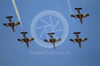 World © Octane Photographic Ltd. UAE Al Fursan (The Knights) Air Display Team – Aermacchi MB-339A. Saturday 25th November 2017, F1 Abu Dhabi GP - Yas Marina circuit, Abu Dhabi. Digital Ref : -2011CB1L7801