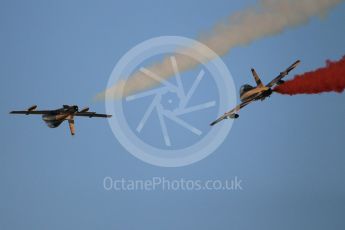 World © Octane Photographic Ltd. UAE Al Fursan (The Knights) Air Display Team – Aermacchi MB-339A. Saturday 25th November 2017, F1 Abu Dhabi GP - Yas Marina circuit, Abu Dhabi. Digital Ref : -2011CB1L7810