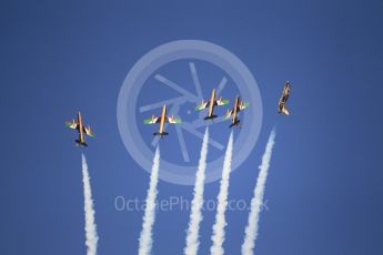 World © Octane Photographic Ltd. UAE Al Fursan (The Knights) Air Display Team – Aermacchi MB-339A. Saturday 25th November 2017, F1 Abu Dhabi GP - Yas Marina circuit, Abu Dhabi. Digital Ref : -2011CB1L7825