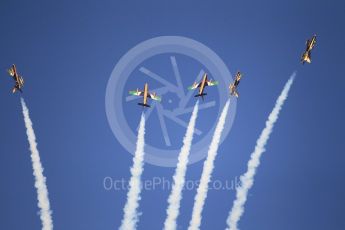 World © Octane Photographic Ltd. UAE Al Fursan (The Knights) Air Display Team – Aermacchi MB-339A. Saturday 25th November 2017, F1 Abu Dhabi GP - Yas Marina circuit, Abu Dhabi. Digital Ref : -2011CB1L7832