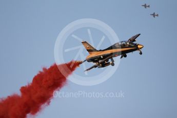 World © Octane Photographic Ltd. UAE Al Fursan (The Knights) Air Display Team – Aermacchi MB-339A. Saturday 25th November 2017, F1 Abu Dhabi GP - Yas Marina circuit, Abu Dhabi. Digital Ref : -2011CB1L7887