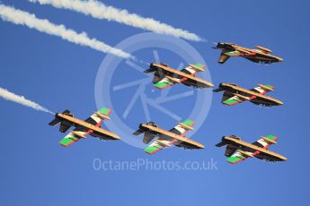 World © Octane Photographic Ltd. UAE Al Fursan (The Knights) Air Display Team – Aermacchi MB-339A. Saturday 25th November 2017, F1 Abu Dhabi GP - Yas Marina circuit, Abu Dhabi. Digital Ref : -2011CB1L7932