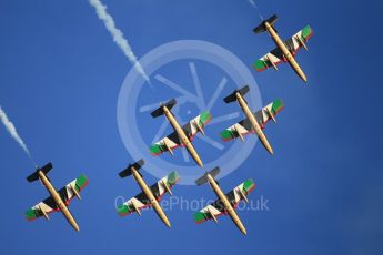World © Octane Photographic Ltd. UAE Al Fursan (The Knights) Air Display Team – Aermacchi MB-339A. Saturday 25th November 2017, F1 Abu Dhabi GP - Yas Marina circuit, Abu Dhabi. Digital Ref : -2011CB1L7945