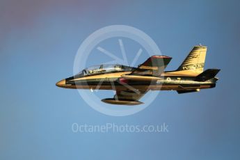 World © Octane Photographic Ltd. UAE Al Fursan (The Knights) Air Display Team – Aermacchi MB-339A. Saturday 25th November 2017, F1 Abu Dhabi GP - Yas Marina circuit, Abu Dhabi. Digital Ref : 2011CB1L7950